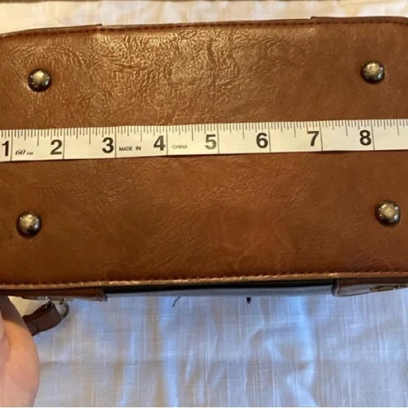 Black and Brown Handbag with Silver Accents - Picture 10 of 14